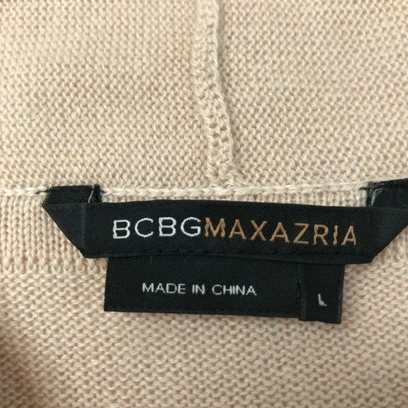BCBG Max Azria Sweater Cowl Shawl Neck Draped. Tan - Picture 4 of 8